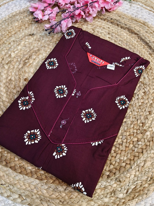 Wine Pure cotton Nighty