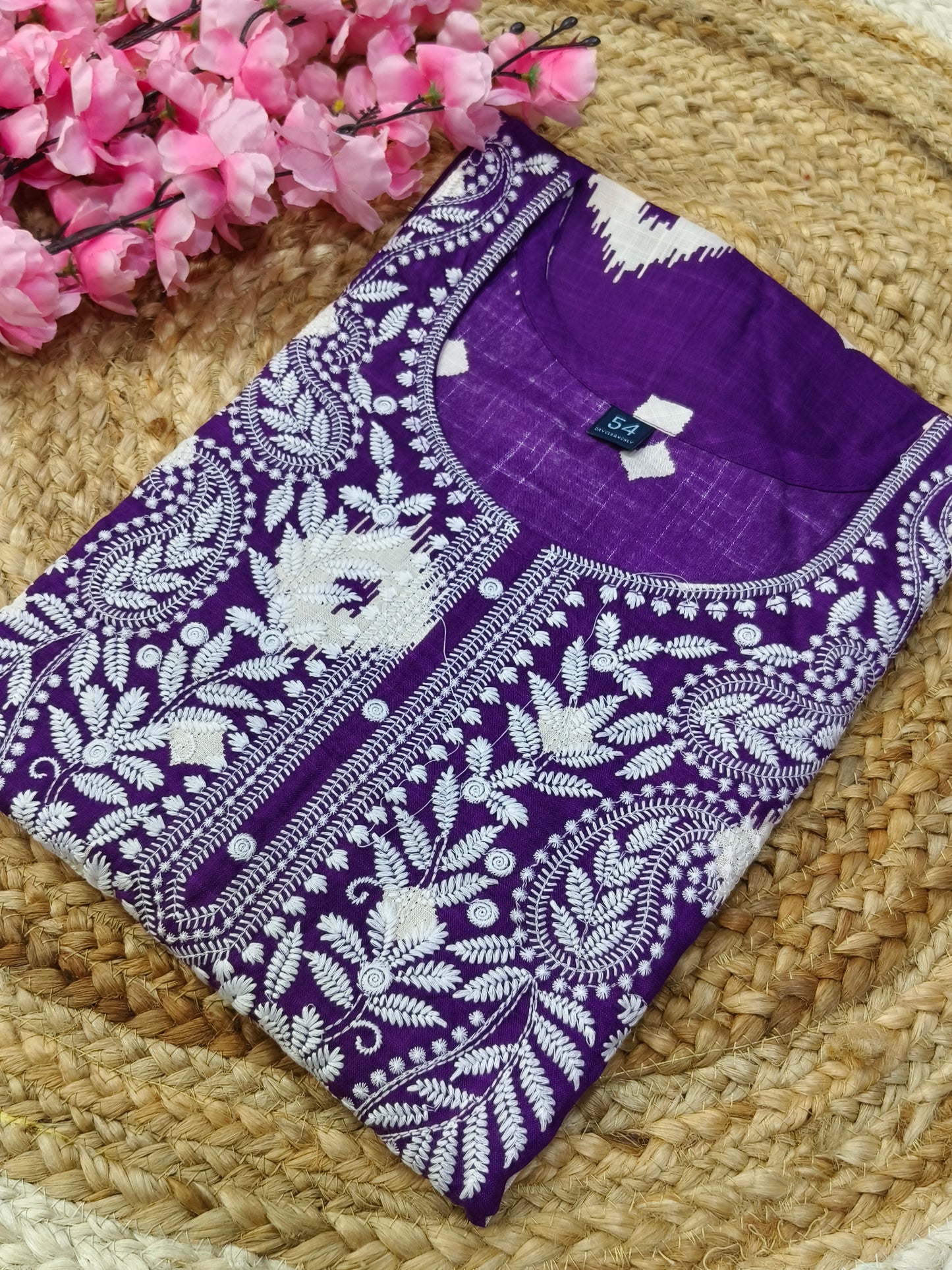 Purple Embroidery kurti