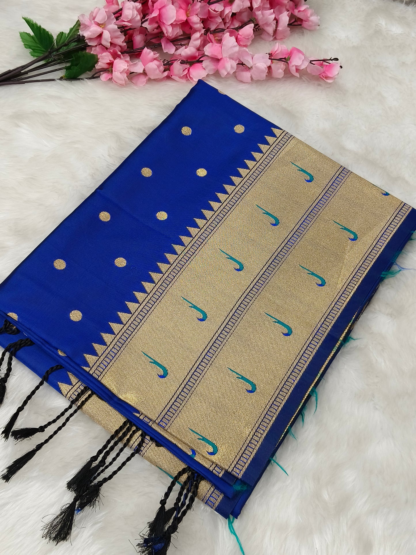 Ink Blue Paithani silk saree