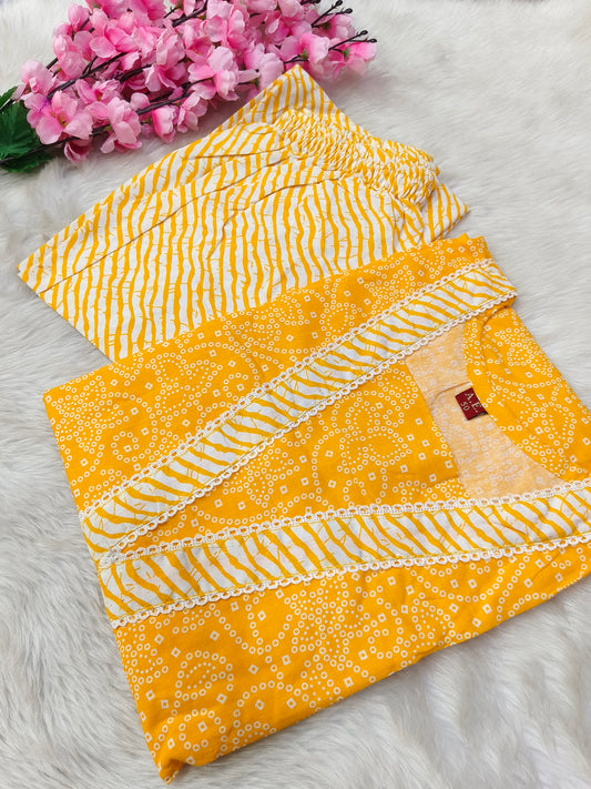 Yellow Cotton Top & Bottom set