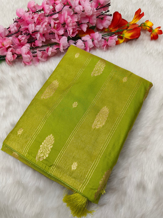 Green semi viscose silk saree
