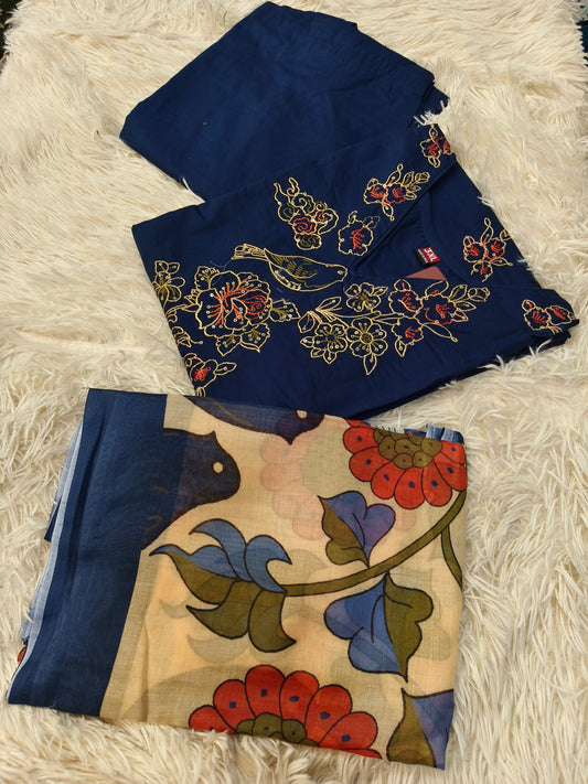 Peacock blue pure cotton suits