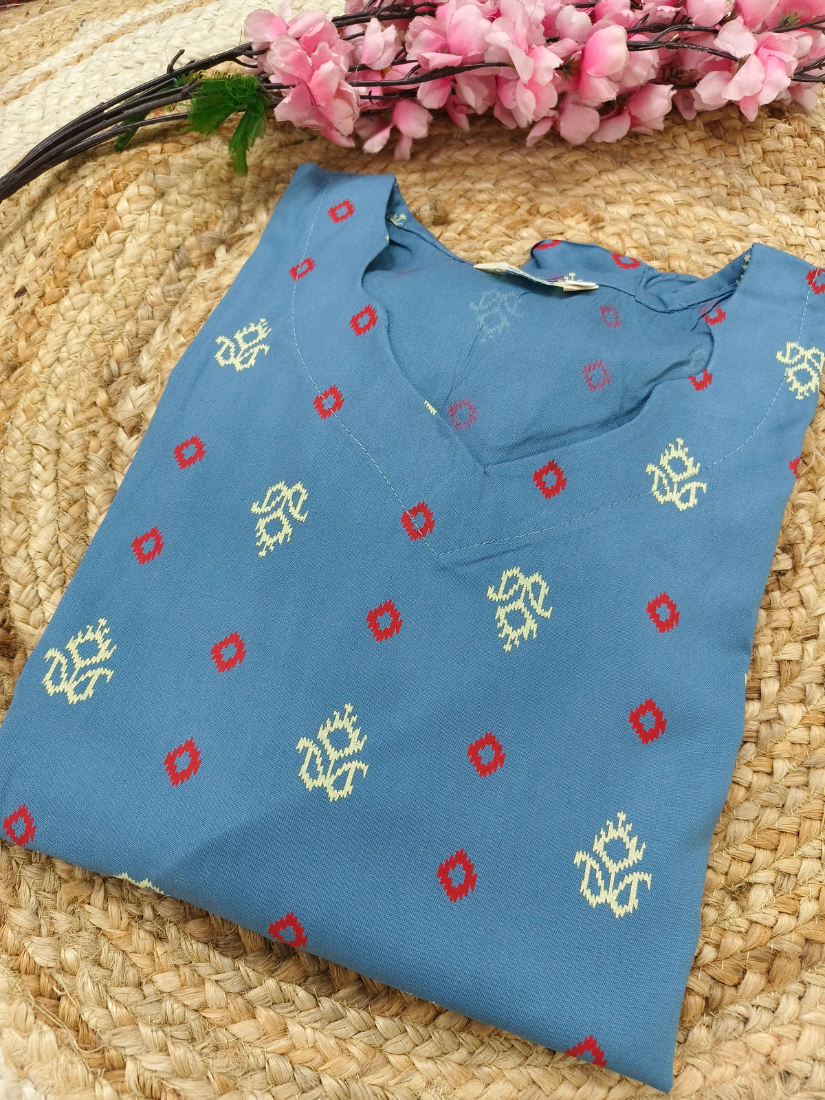 Blue Rayon straight kurta