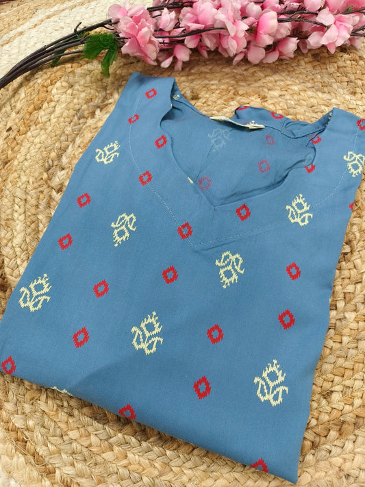 Blue Rayon straight kurta