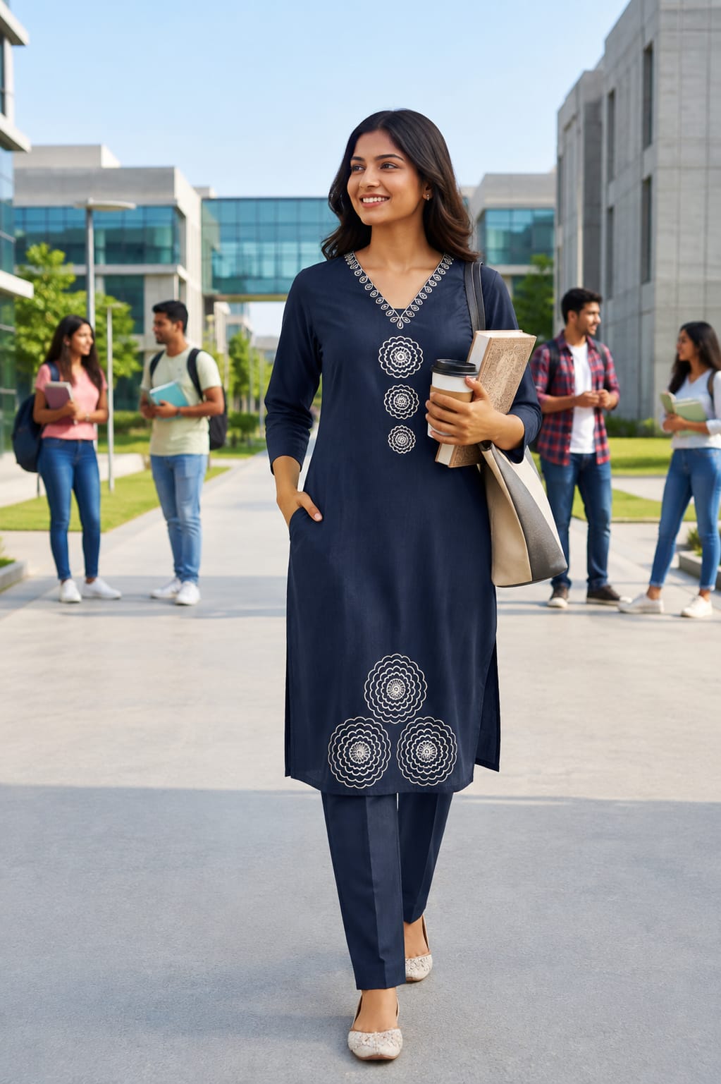 Blue  Elegant cotton cord sets