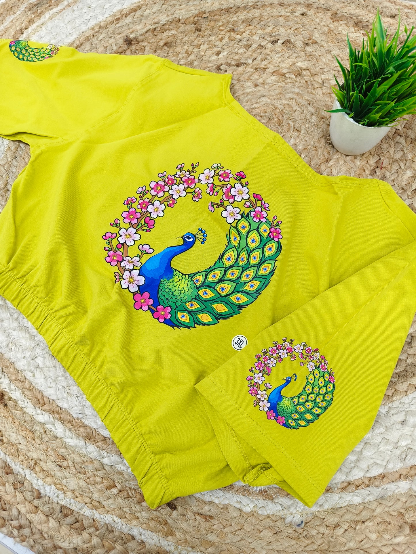 Mehandi Green Stretchable blouse with unique printed design