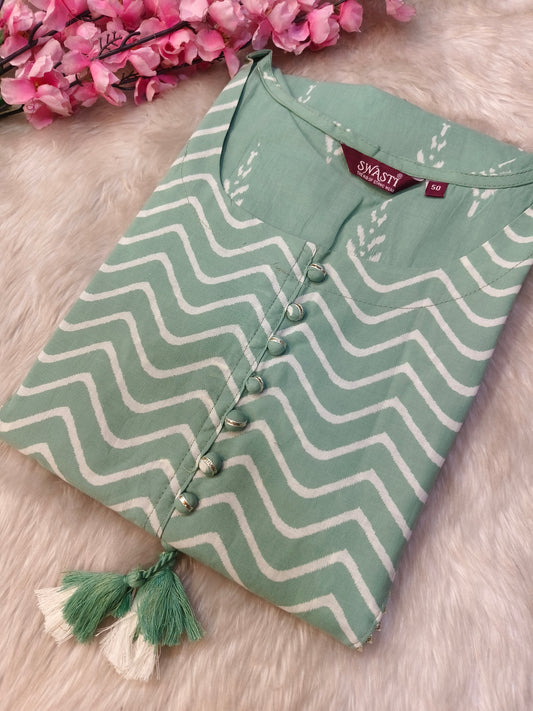 Seagreen pure cotton kurta