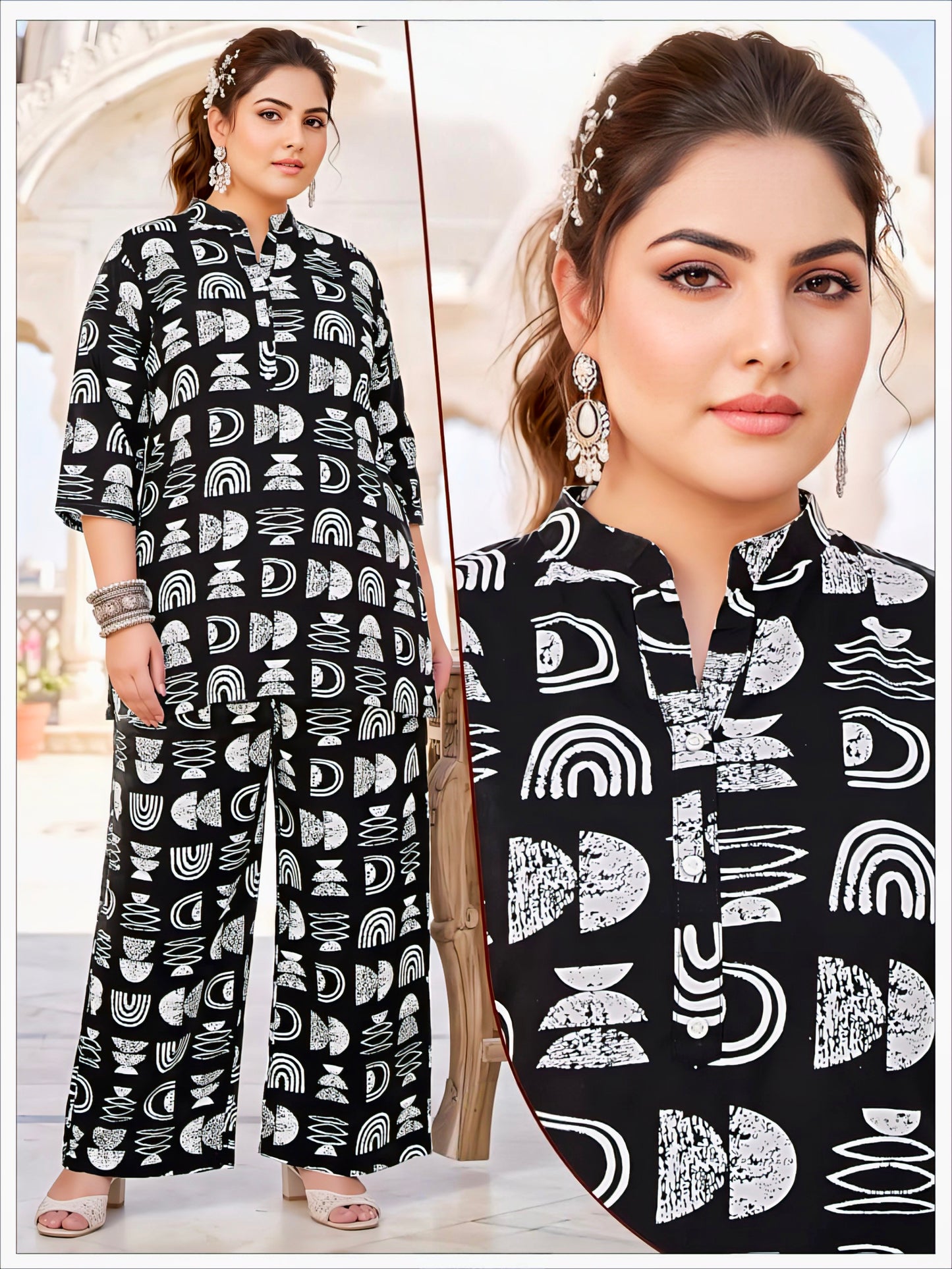 Black Premium Printed Co-Ord Set