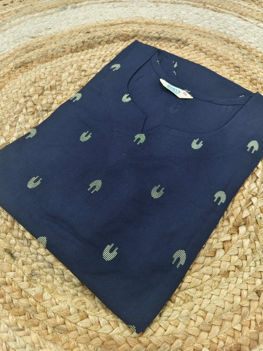 Navy Blue Rayon straight kurta