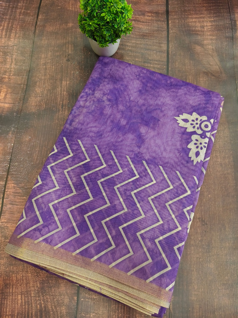 Light lavender Chanderi saree