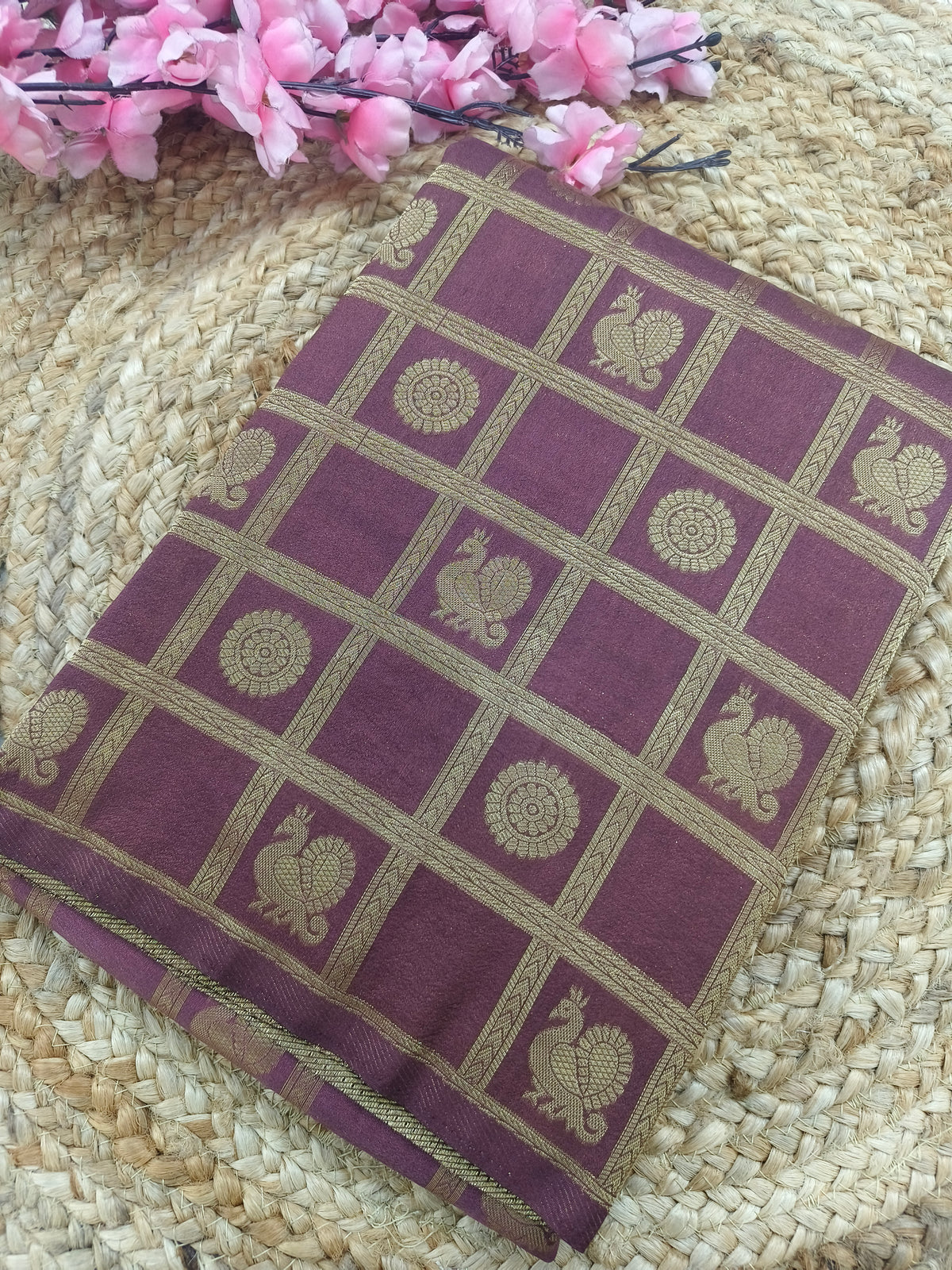 Brown Georgette silk saree