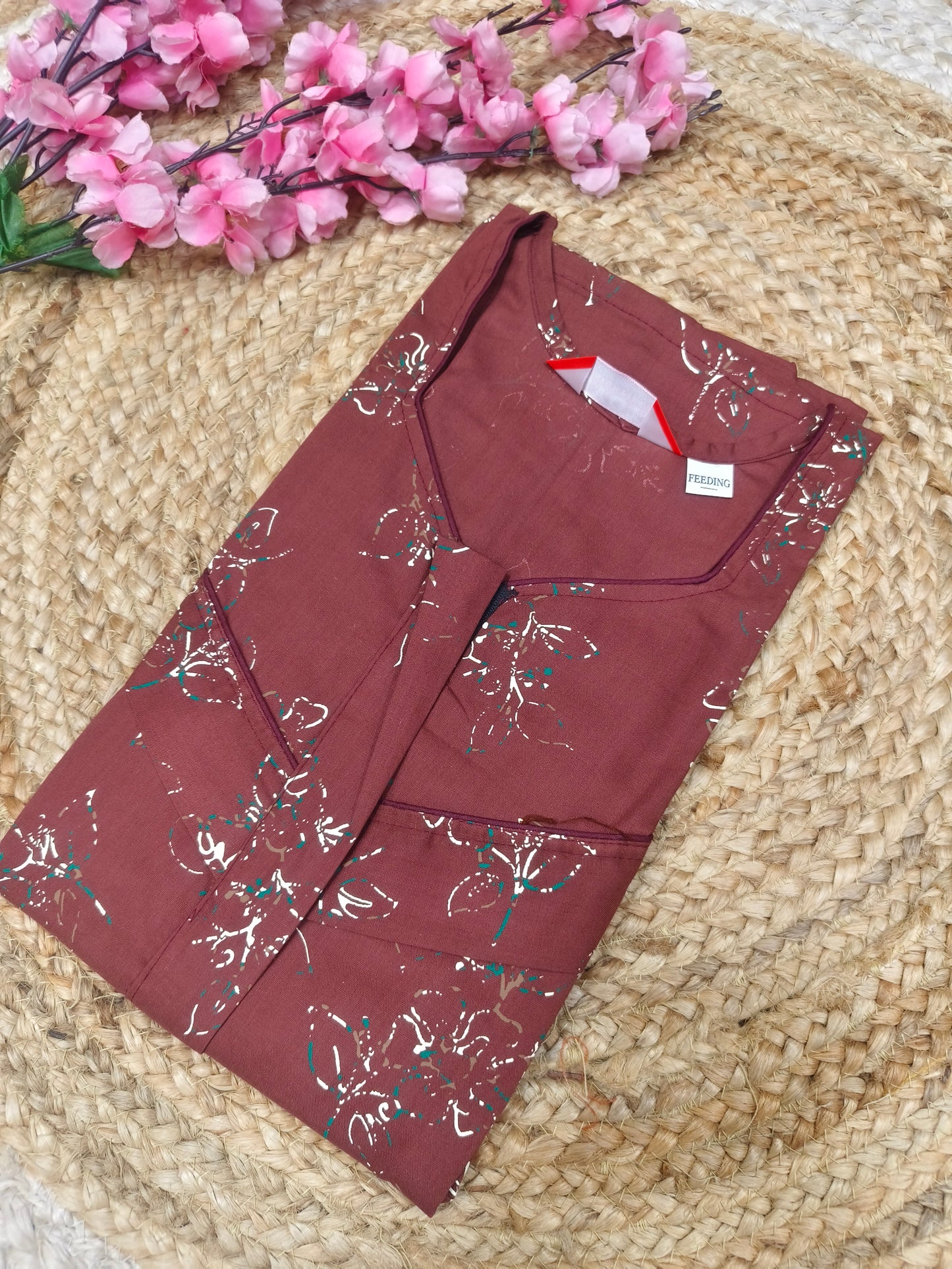 Peach Feeding Pure cotton Nighty