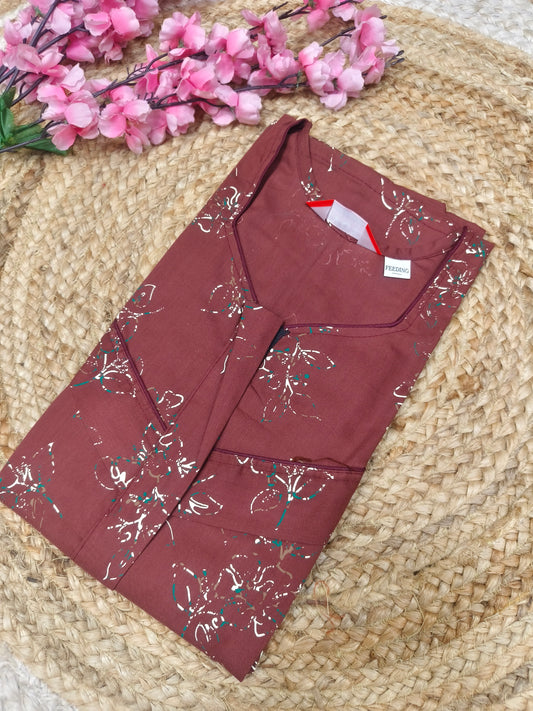 Peach Feeding Pure cotton Nighty