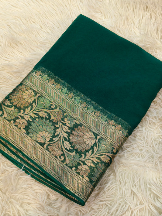 Green Georgette Saree