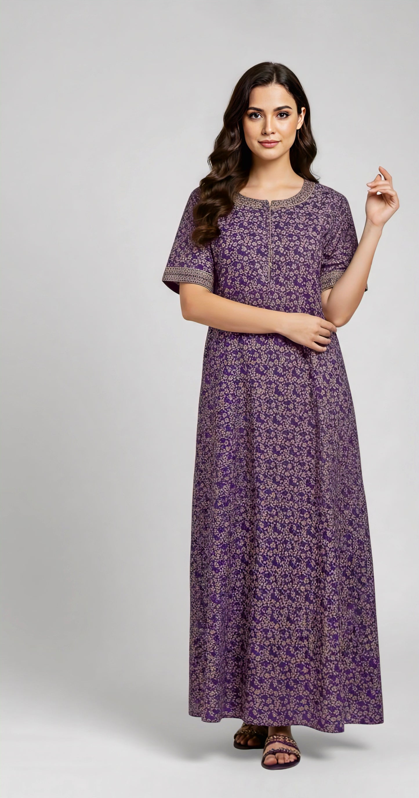 Violet Pure cotton Nighty