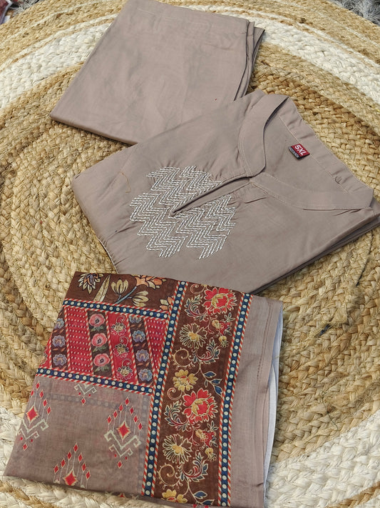 Taupe Grey pure cotton suits