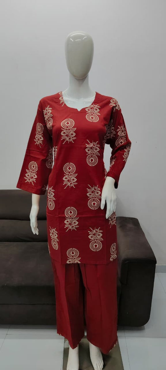 Brick Red cotton cord suits