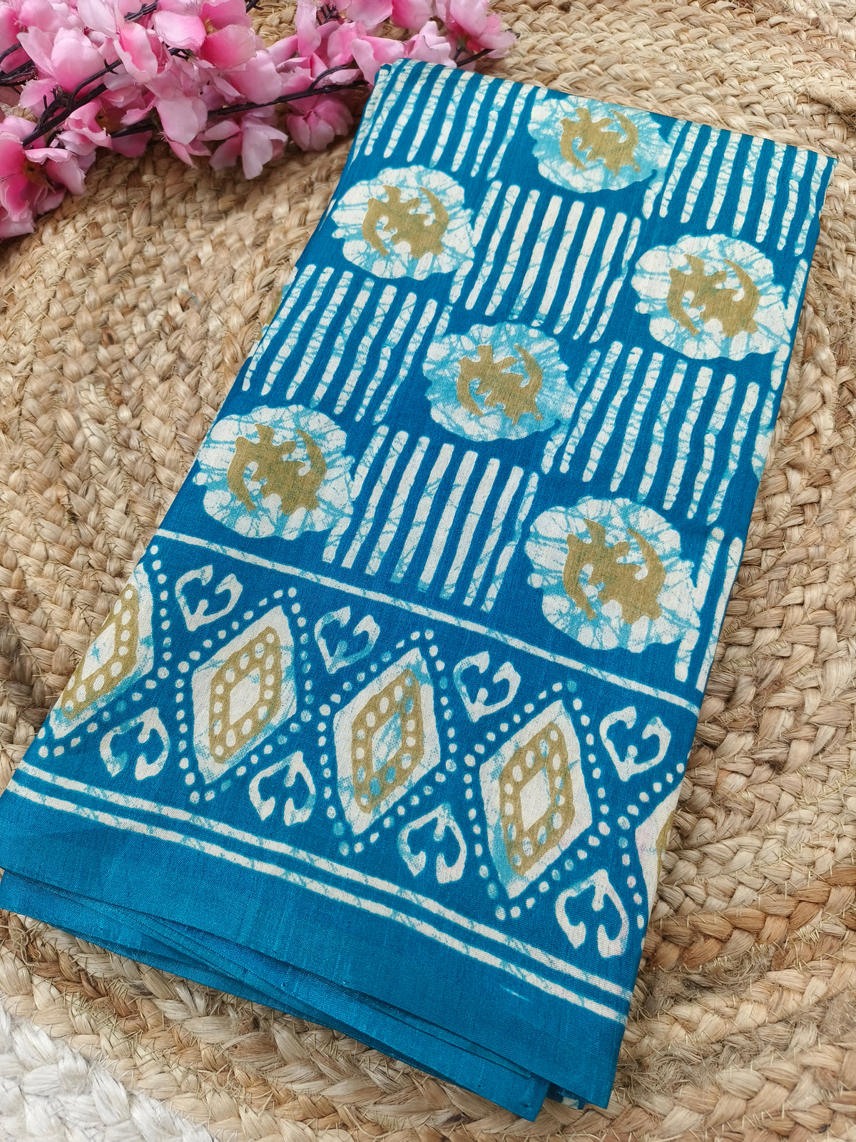 Blue  elegant viscose silk saree
