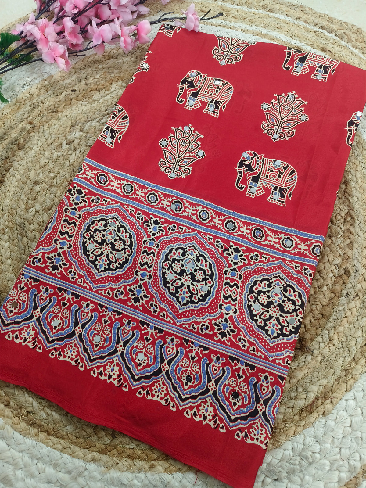 Red modal silk saree