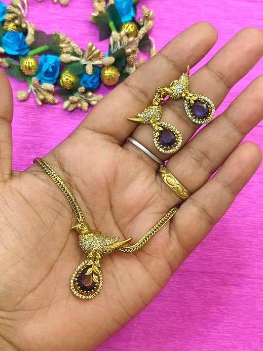 Violet designer gold plated Necklace