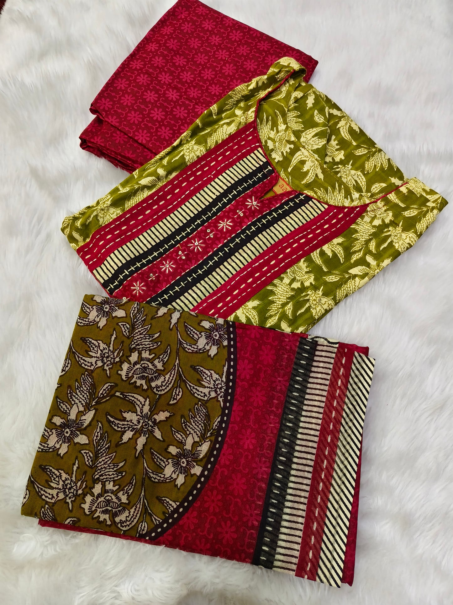 Green Aarvi Pure Cotton Suit