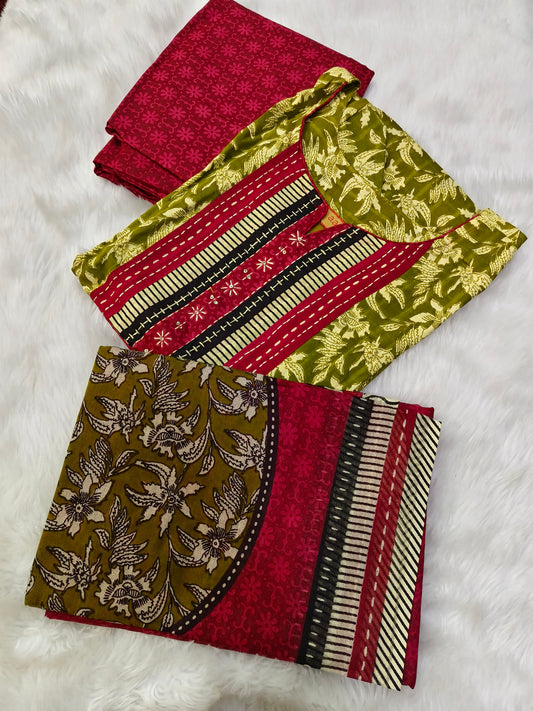 Green Aarvi Pure Cotton Suit