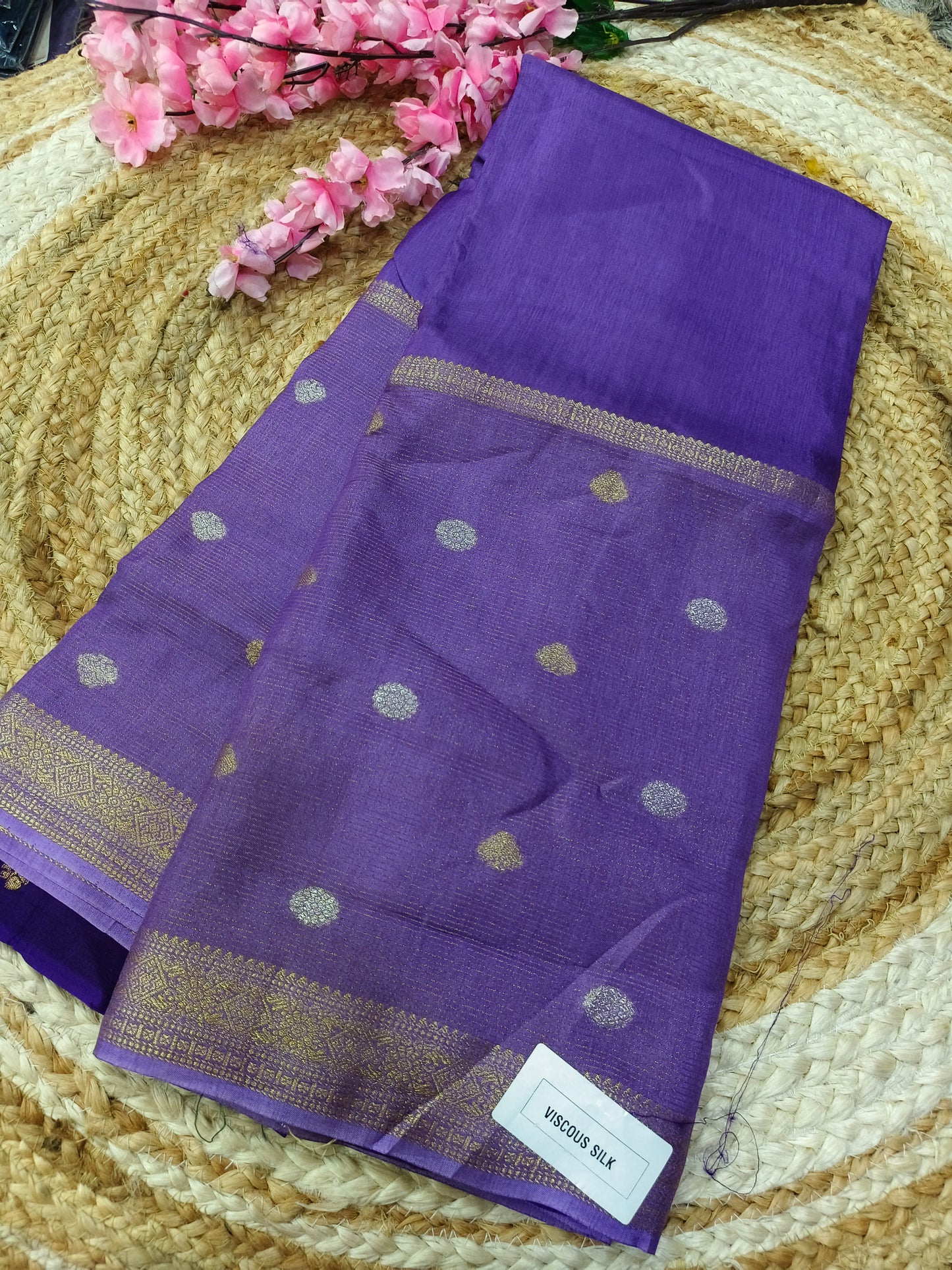Lavender Viscous silk saree