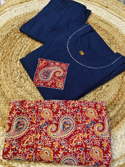 Navy Blue pure cotton suits