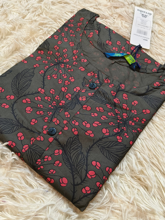 Grey Royan side cut kurti