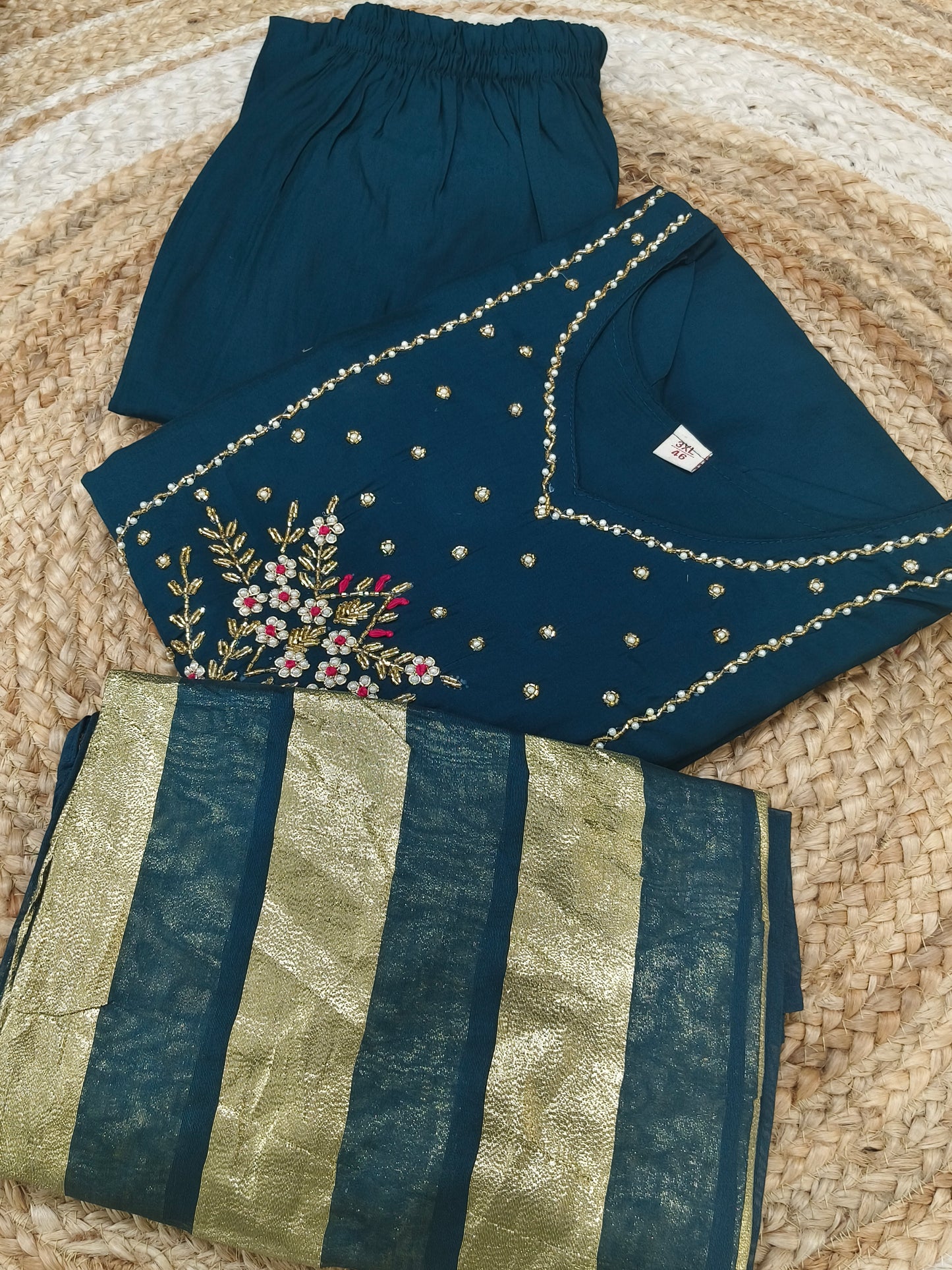 Teal Blue designer salwar suits