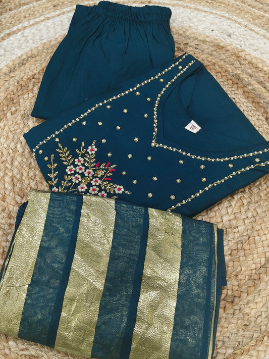 Teal Blue designer salwar suits