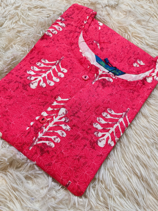 Pink Royan side cut kurti