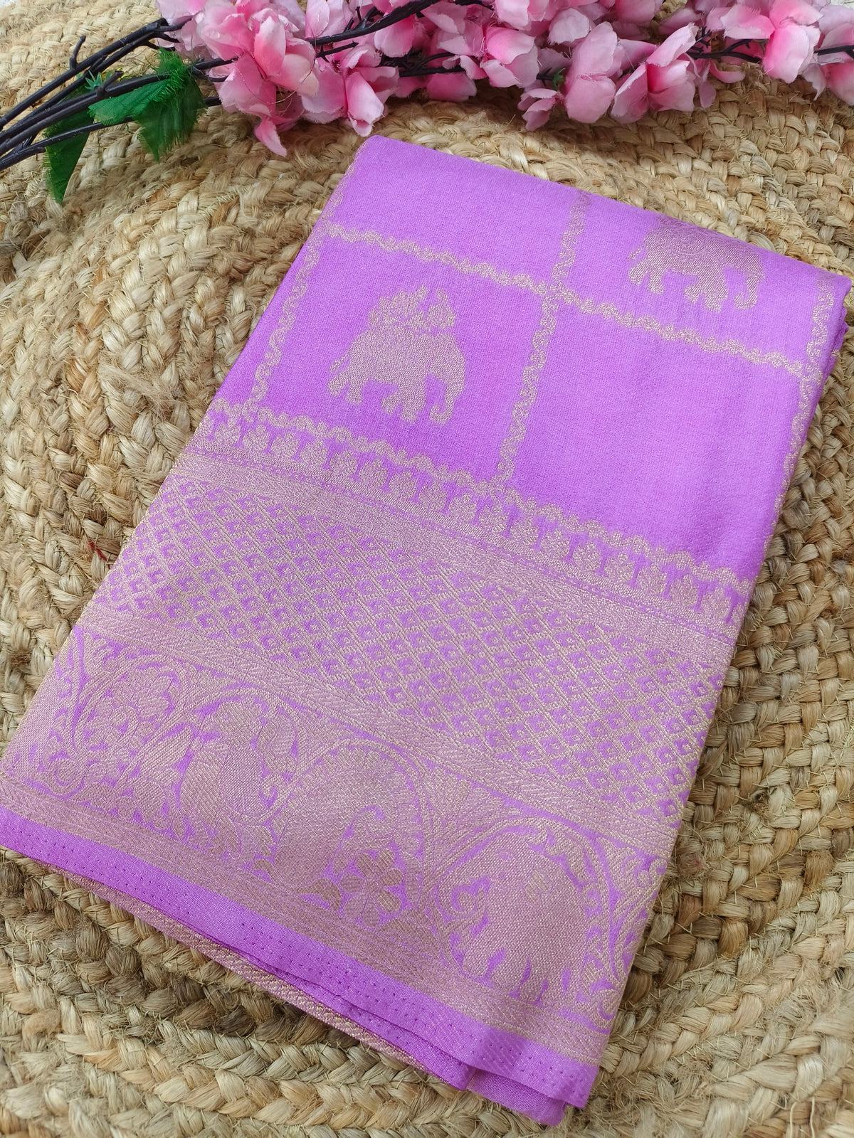 Light Pink Georgette silk saree
