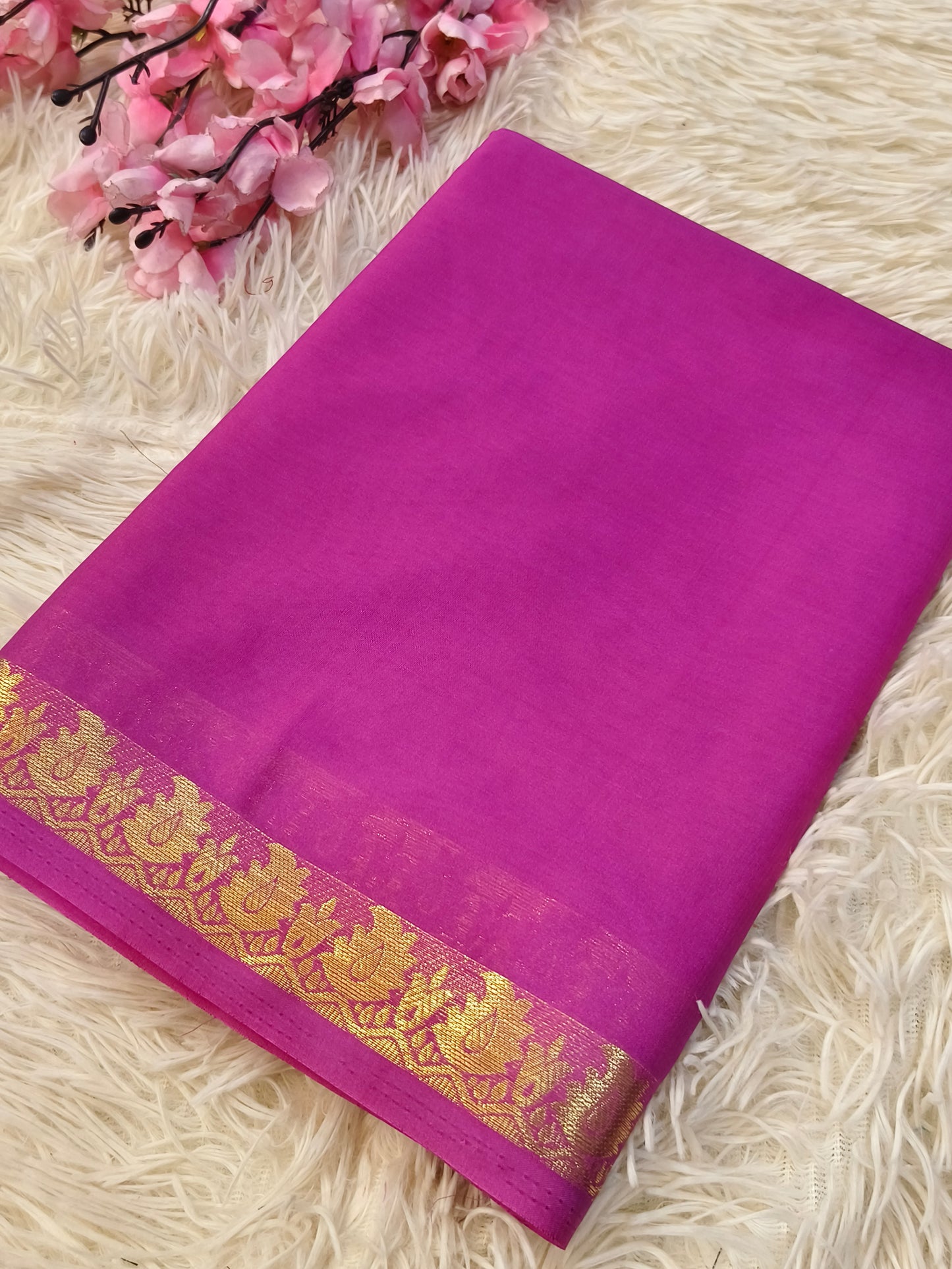 Megenth Pink semi Mysore crepe silk saree