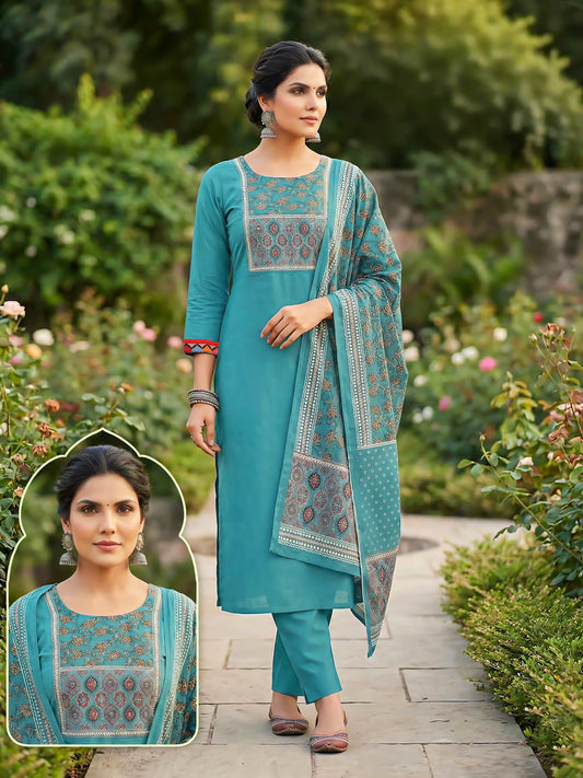 Rama Blue Designer straight cut suit