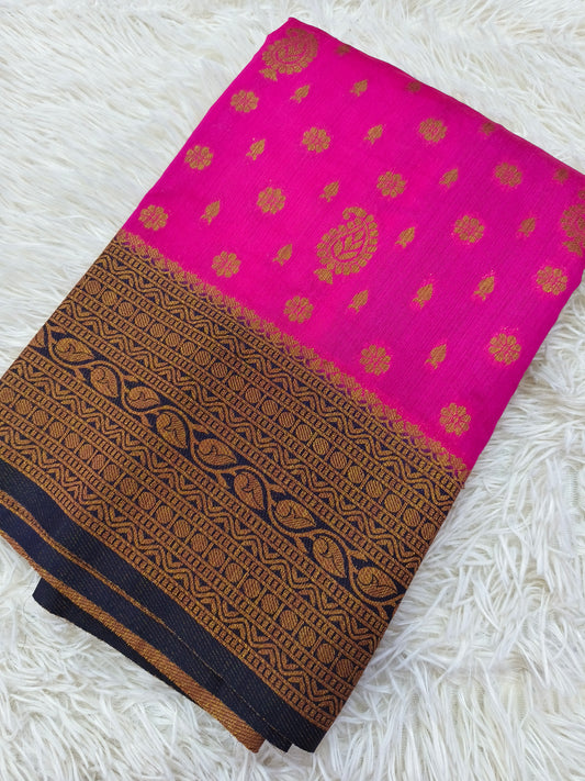 Pink Mulberry silk saree