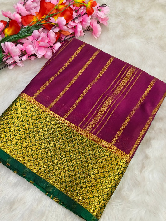 Wine Georgette crepe silk saree