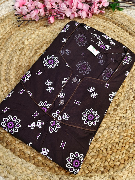 Brown Pure cotton Nighty