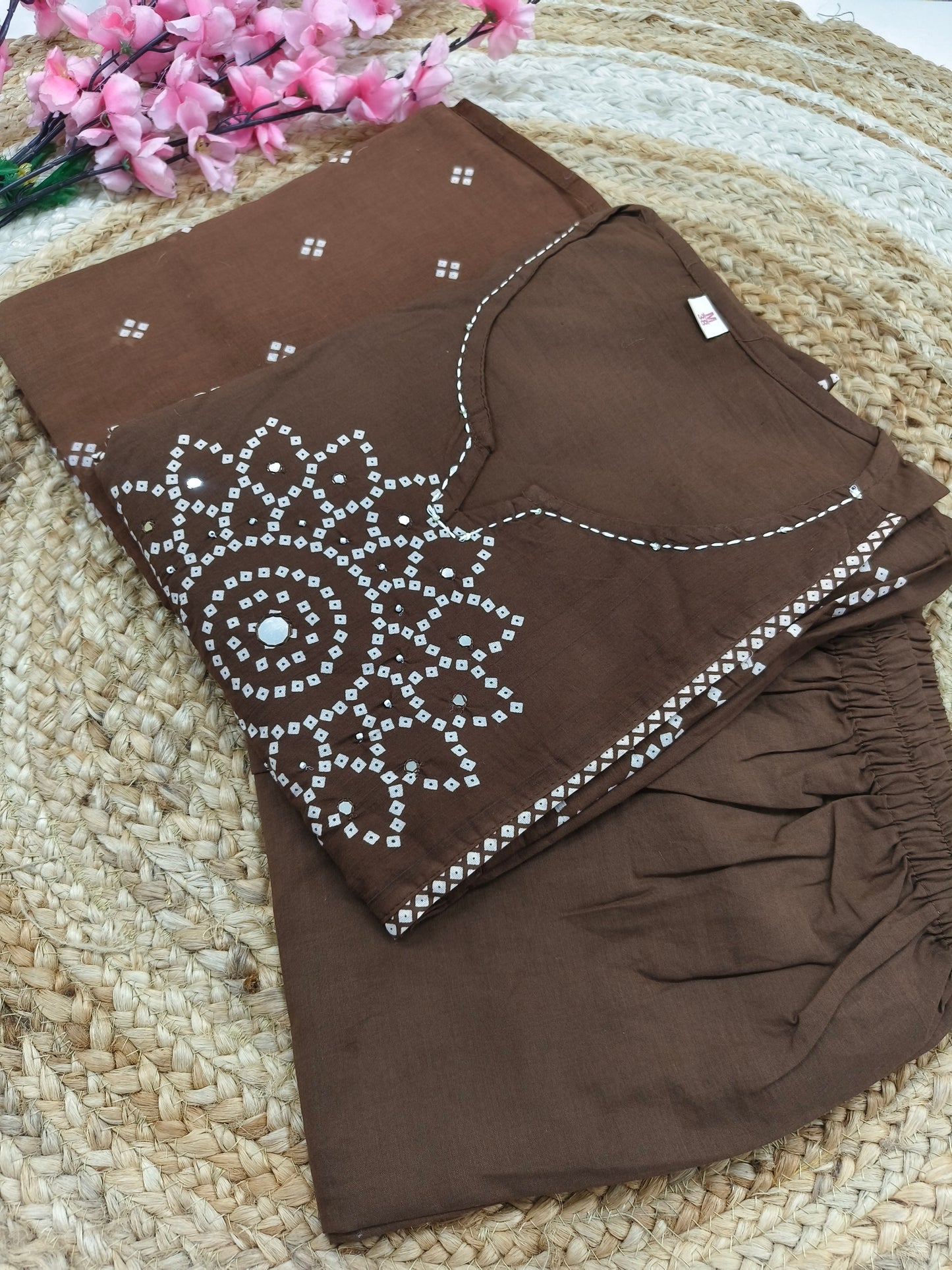Brown cotton umbrella suit