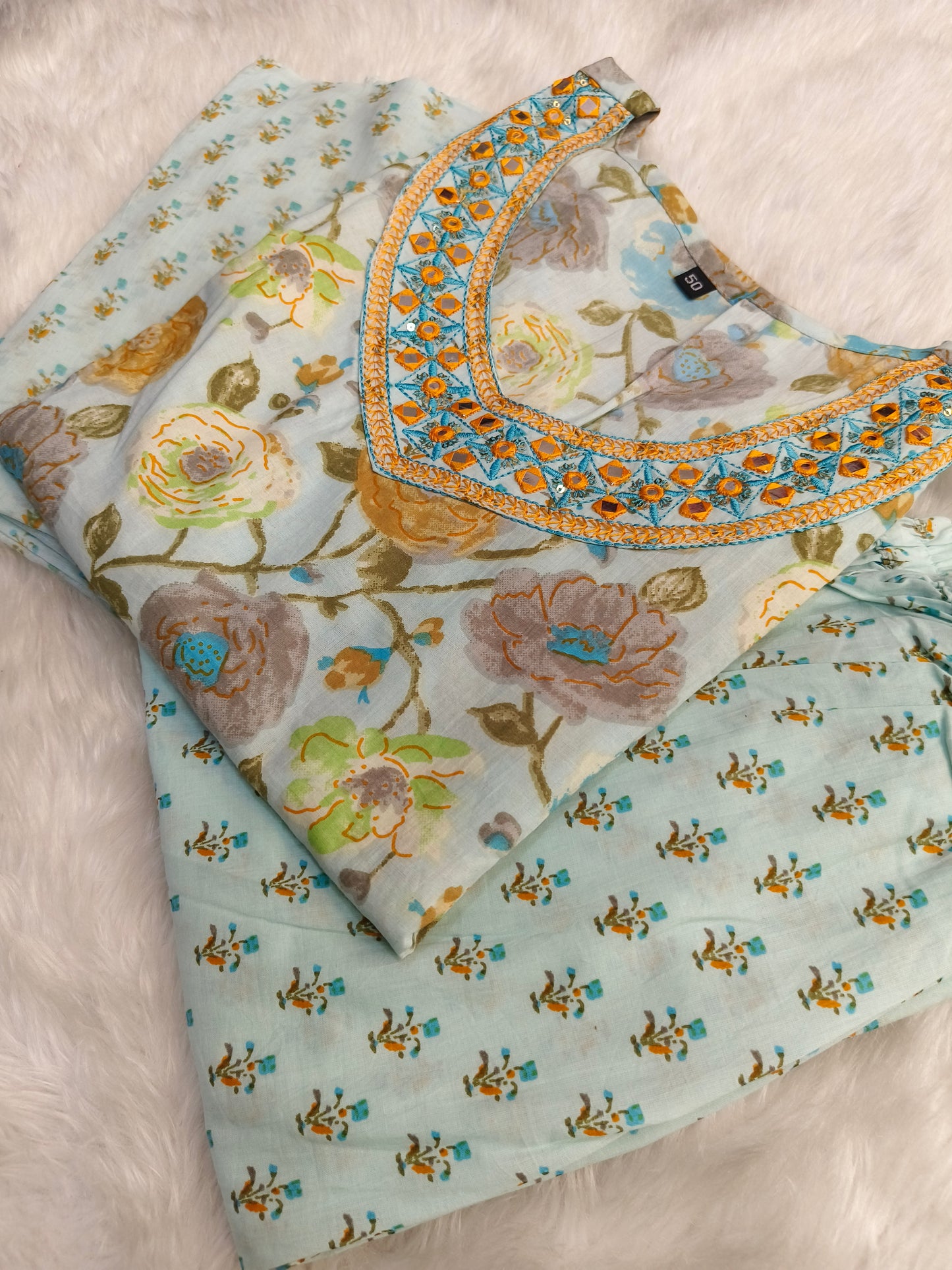 Sky blue pure cotton sets