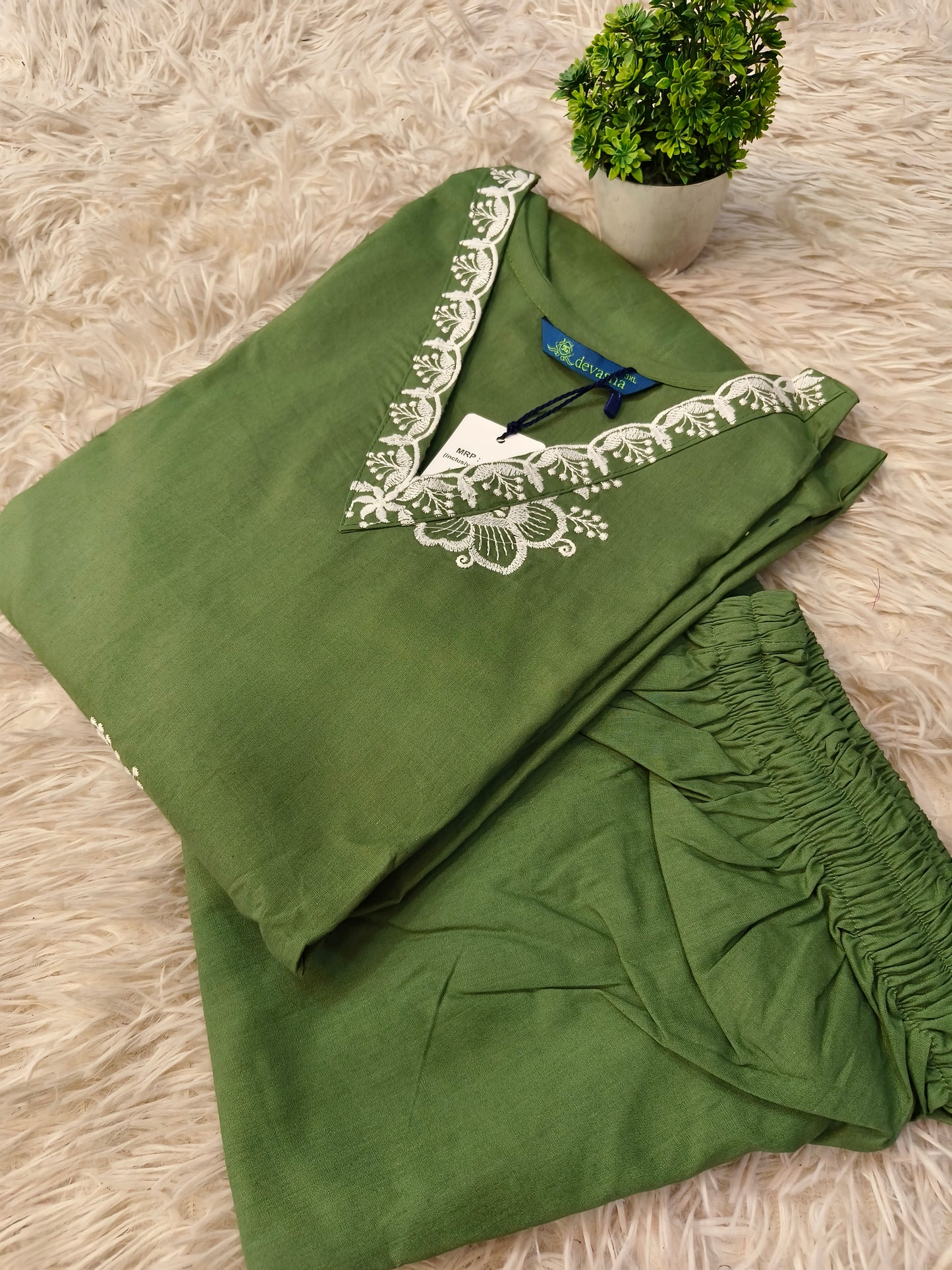 Parrot Green pure cotton two piece sets