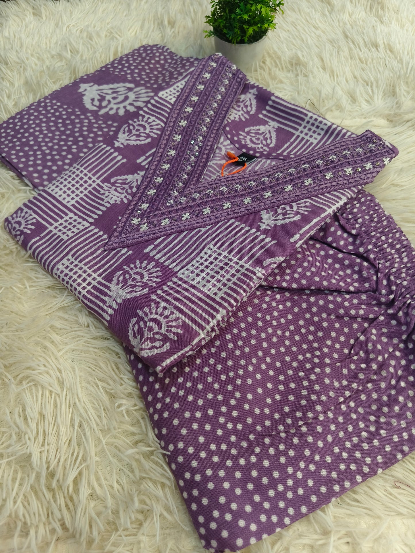 Light purple Cotton sets with duppata