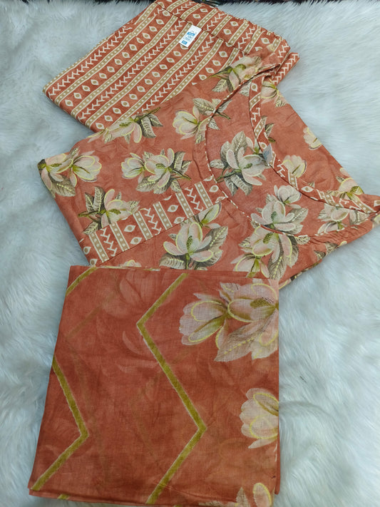 Orange pure cotton suits