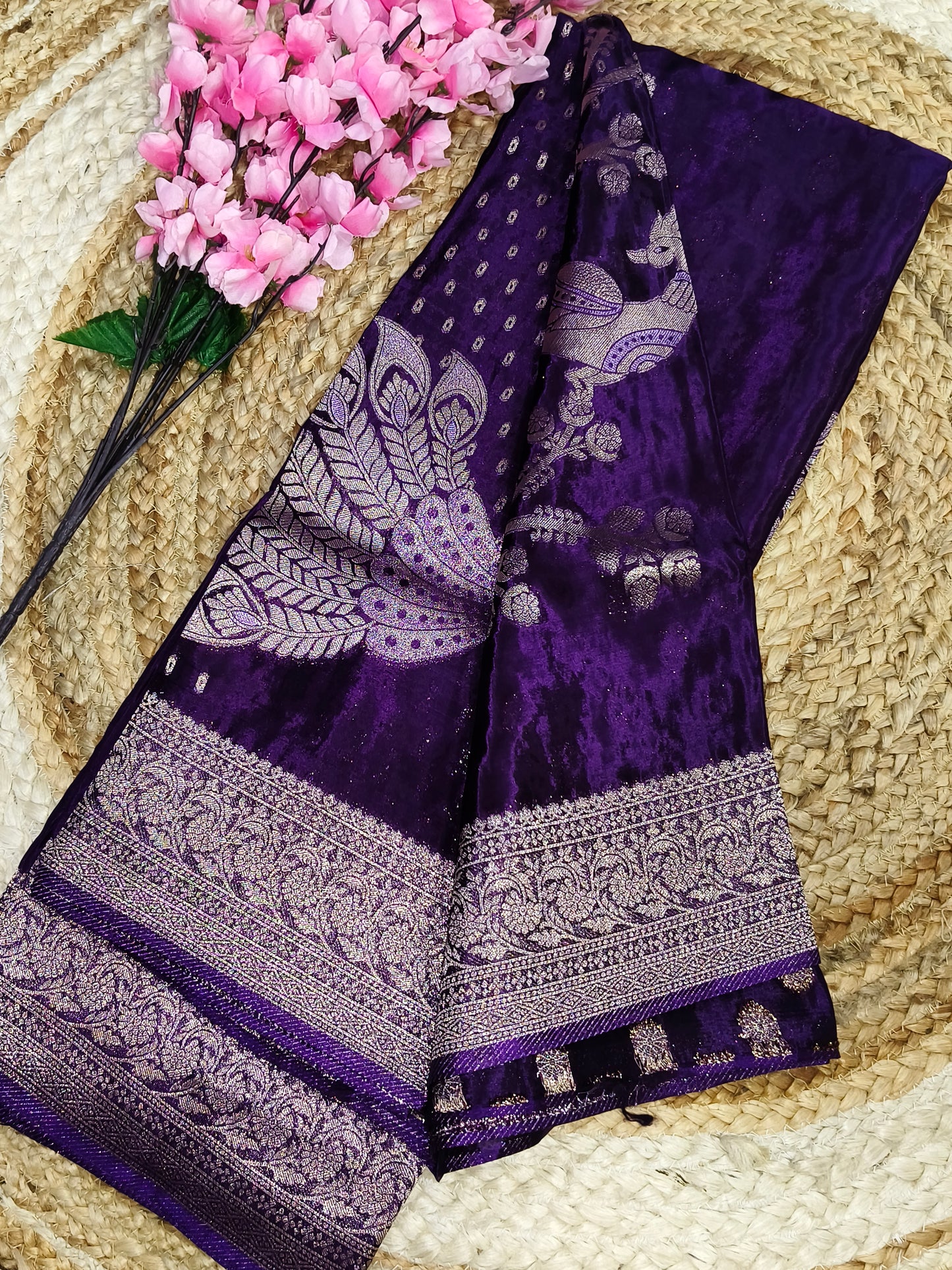 Purple Premium viscous silk saree