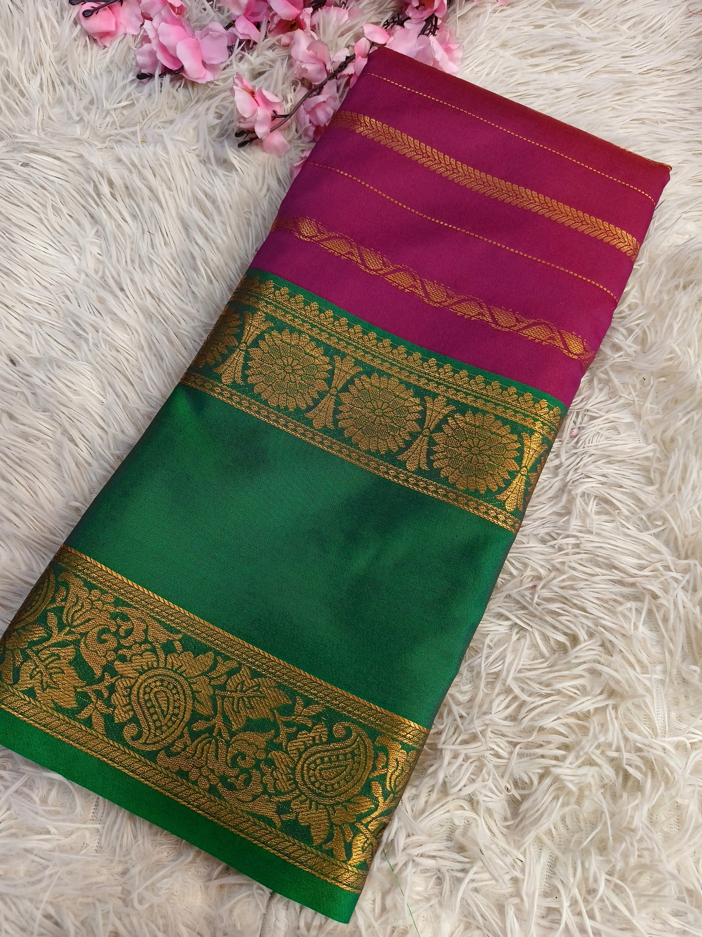 Wine Soft semi silk saree