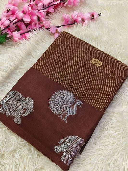 Brown Tranding Munga silk saree