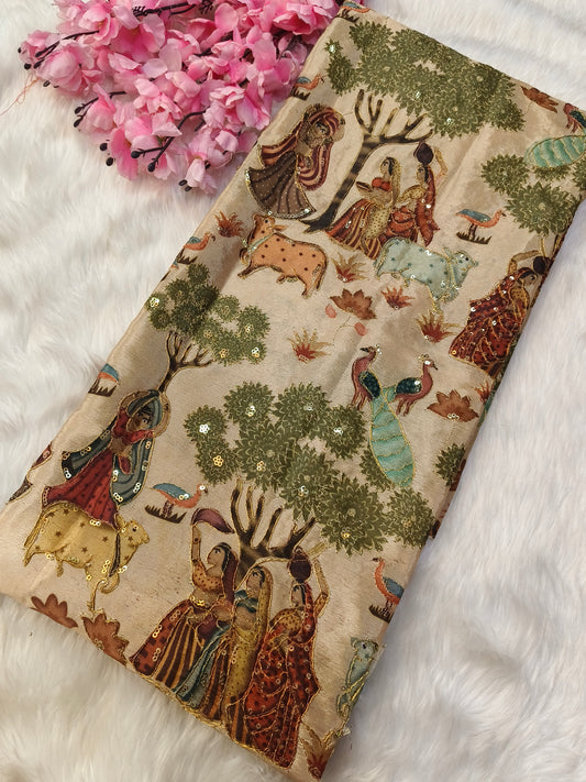 Beige Silk blouse piece