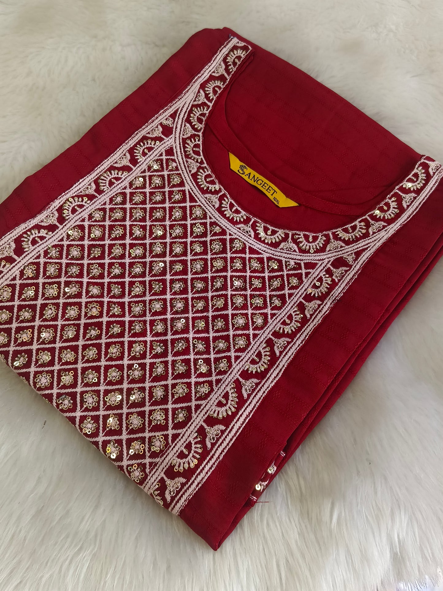Red straight cut kurti