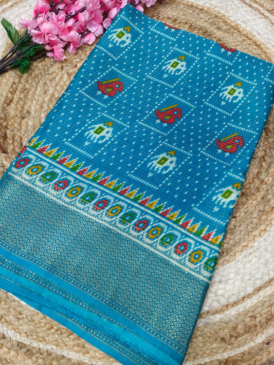 Sky blue Binny silk saree