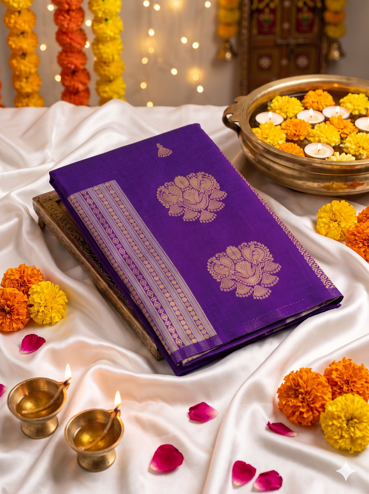Purple Georgette silk saree